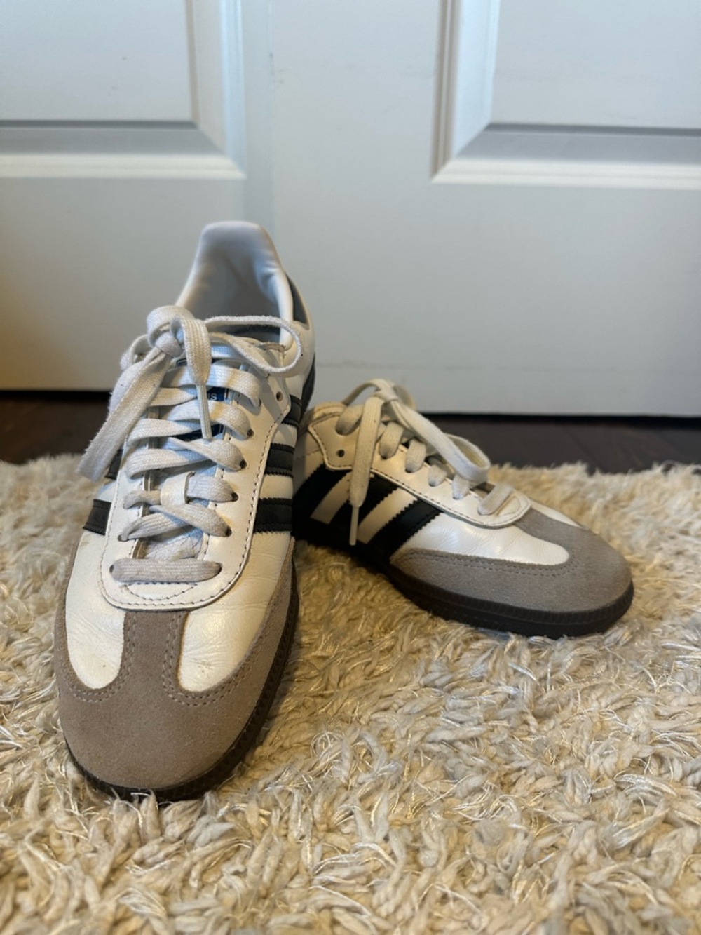 adidas White, Gray and Black Retro Sneakers